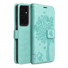 Samsung Galaxy S21 Ultra 5G Portefeuilles MEZZO Book Arbre  Vert