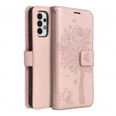 Samsung Galaxy A32 LTE Portefeuilles MEZZO Book Arbre  Or rose