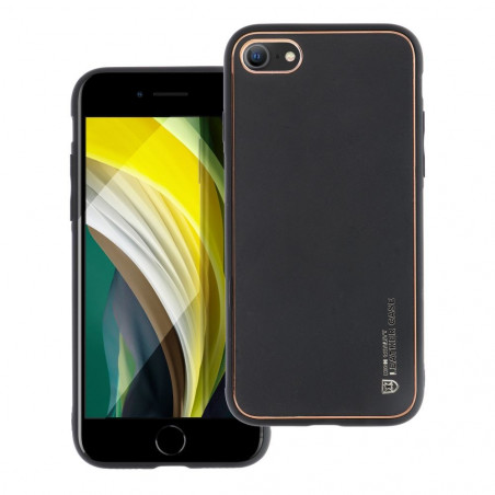Apple iPhone SE 2020 Coque Leather Noir