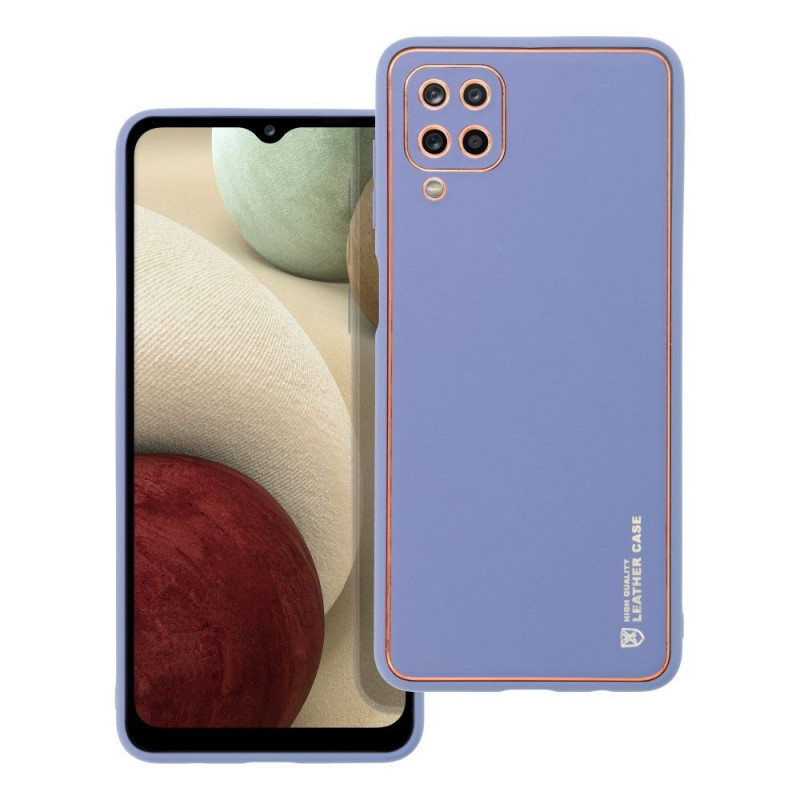 Samsung Galaxy A12 Coque Leather Bleu