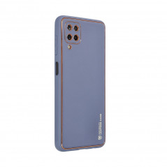 Samsung Galaxy A12 Coque Leather Bleu