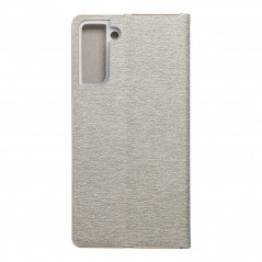 Samsung Galaxy S21 Plus 5G Portefeuilles LUNA Book Gold Élégant  Argenté