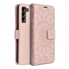 Samsung Galaxy S21 FE 5G Portefeuilles MEZZO Book Mandala  Or rose