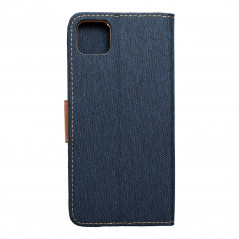 Samsung Galaxy A22 5G Portefeuilles Canvas Book Bleu marine