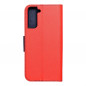 Samsung Galaxy S21 Plus 5G Portefeuilles Fancy Book Rouge / Marine