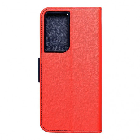 Samsung Galaxy S21 Ultra 5G Portefeuilles Fancy Book Rouge / Marine