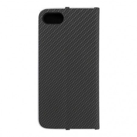 Apple iPhone SE 2020 Portefeuilles LUNA Book Carbon Fibre de carbone, Élégant  Noir