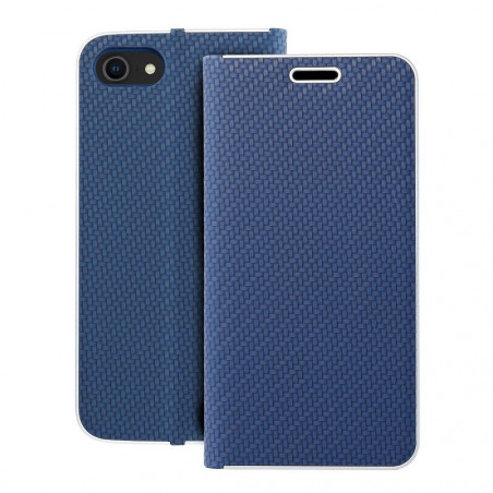 Apple iPhone SE 2020 Portefeuilles LUNA Book Carbon Fibre de carbone, Élégant  Bleu