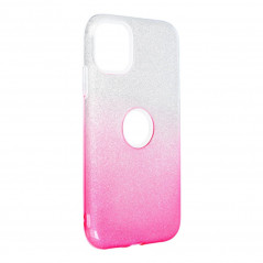 Apple iPhone 11 Coque Shining Transparent et rose