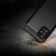 Samsung Galaxy A51 LTE Coque Carbon Élégant  Noir