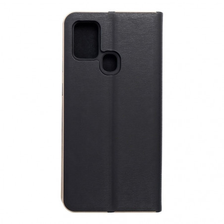 Samsung Galaxy A21s Portefeuilles LUNA Book Gold Élégant  Noir