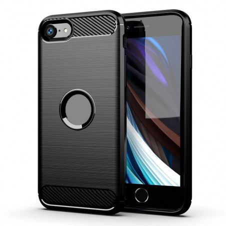 Apple iPhone SE 2020 Coque Carbon Élégant  Noir