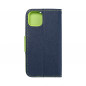 Apple iPhone 11 Pro Portefeuilles Fancy Book Marine / Citron vert