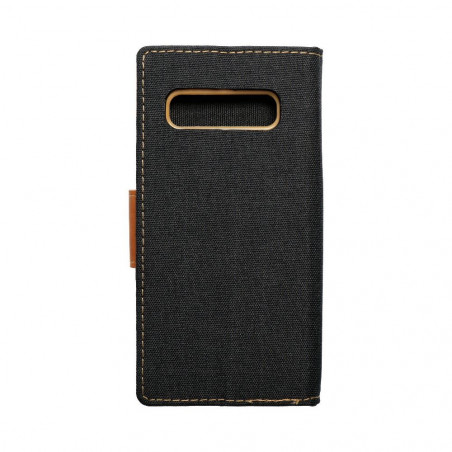 Samsung Galaxy S10 Portefeuilles Canvas Book Noir