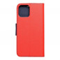 Apple iPhone 12 Portefeuilles Fancy Book Rouge / Marine