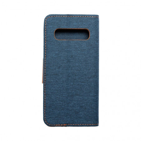 Samsung Galaxy S10 Portefeuilles Canvas Book Bleu marine