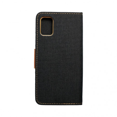 Samsung Galaxy A51 LTE Portefeuilles Canvas Book Noir
