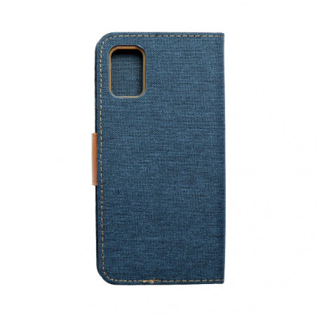 Samsung Galaxy A51 LTE Portefeuilles Canvas Book Bleu marine