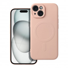 Apple iPhone 15 Coque Silicone Mag Cover MagSAFE  Rose