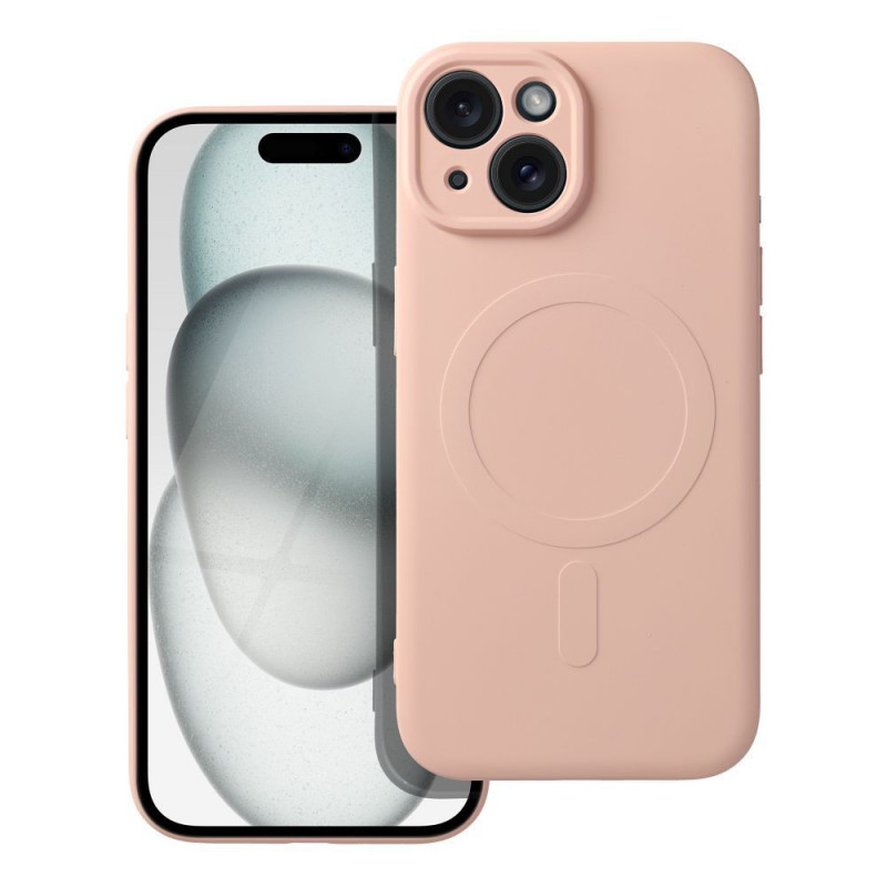 Apple iPhone 15 Coque Silicone Mag Cover MagSAFE  Rose