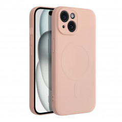 Apple iPhone 15 Coque Silicone Mag Cover MagSAFE  Rose
