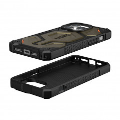 Apple iPhone 15 Pro Max Coque Urban Armor Gear Monarch Pro MagSAFE  Kevlar element green