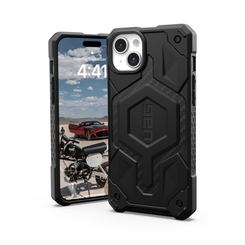Apple iPhone 15 Plus Coque Urban Armor Gear Monarch Pro MagSAFE  Noir kevlar