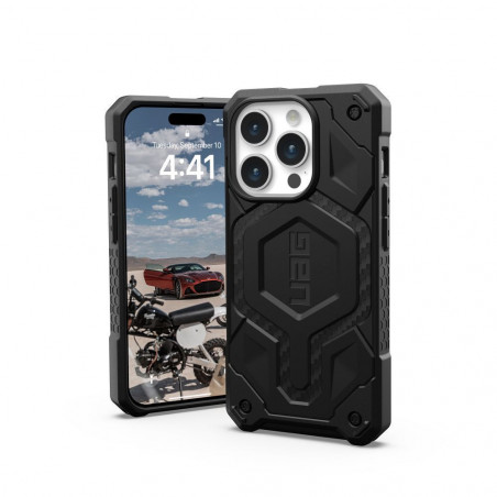 Apple iPhone 15 Pro Coque Urban Armor Gear Monarch Pro MagSAFE  Noir kevlar