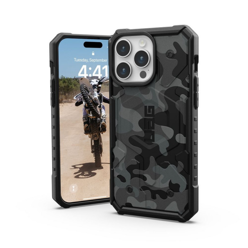 Apple iPhone 15 Pro Max Coque Urban Armor Gear Pathfinder Étui haut de gamme MagSAFE Camouflage de minuit Apple iPhone 15 Pro Max Coque Urban Armor Gear Pathfinder Étui haut de gamme MagSAFE Camouflage de minuit