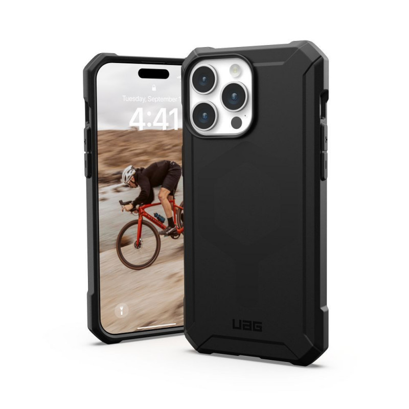 Apple iPhone 15 Pro Max Coque Urban Armor Gear Essential Étui haut de gamme  MagSAFE  Noir