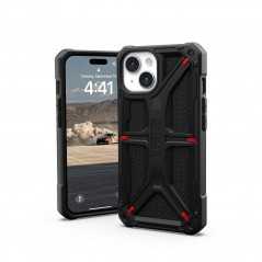 Apple iPhone 15 Coque Urban Armor Gear Monarch Étui haut de gamme  MagSAFE  Noir kevlar