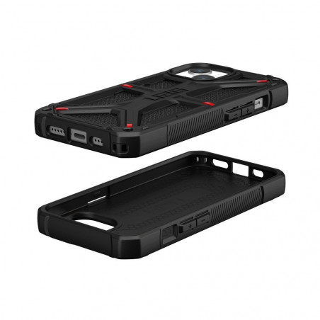 Apple iPhone 15 Coque Urban Armor Gear Monarch Étui haut de gamme  MagSAFE  Noir kevlar