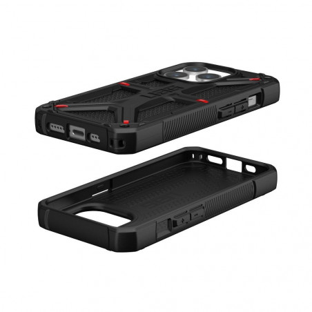 Apple iPhone 15 Pro Coque Urban Armor Gear Monarch Étui haut de gamme  MagSAFE  Noir kevlar