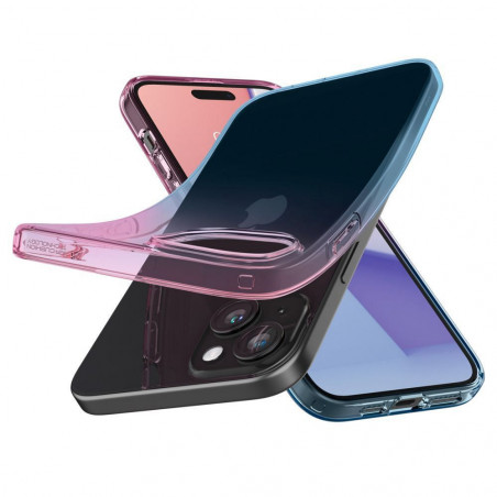 Apple iPhone 15 Coque Spigen Liquid Crystal Clair comme du cristal  Rose dégradé