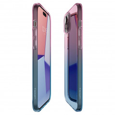 Apple iPhone 15 Coque Spigen Liquid Crystal Clair comme du cristal  Rose dégradé