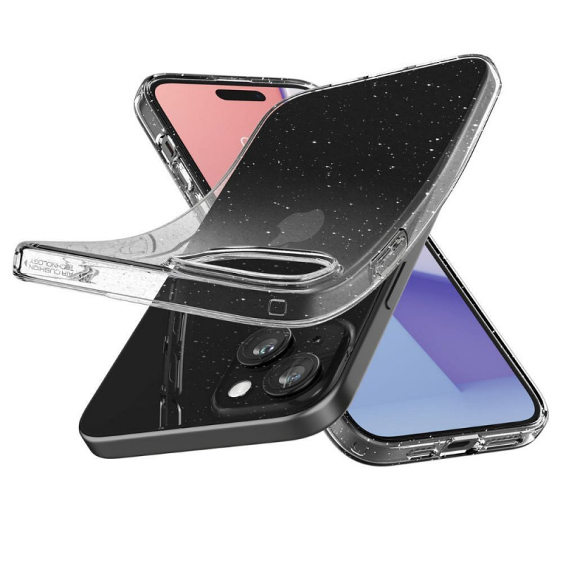 Apple iPhone 15 Plus Coque Spigen Liquid Crystal Clair comme du cristal  Cristal scintillant