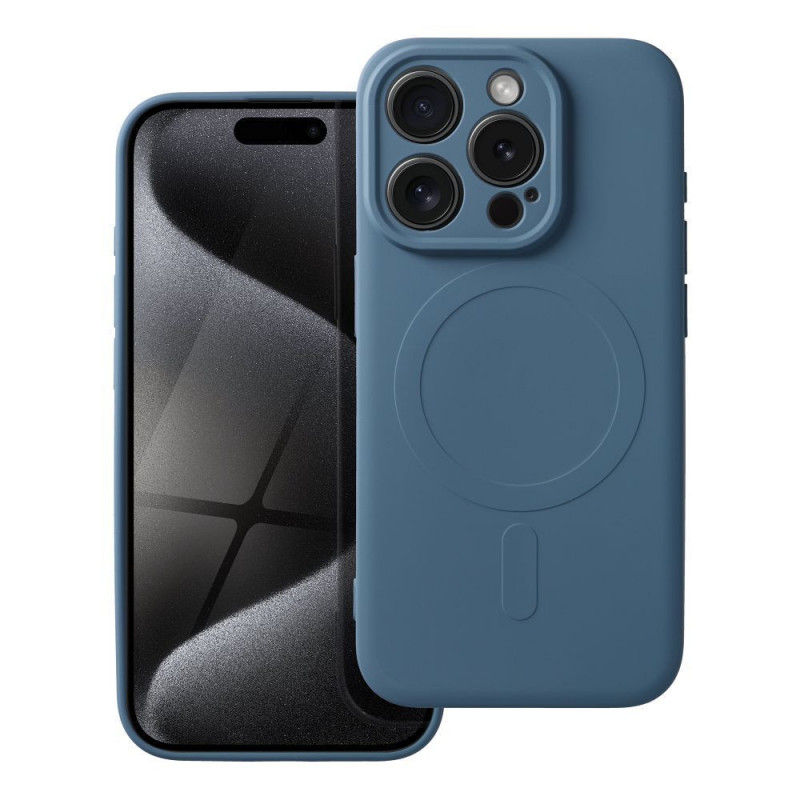 Apple iPhone 15 Pro Coque Silicone Mag Cover MagSAFE  Bleu