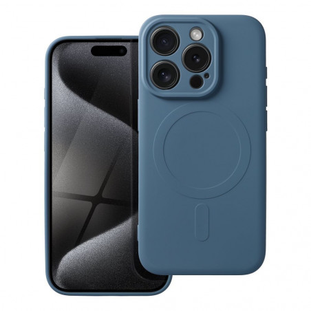 Apple iPhone 15 Pro Coque Silicone Mag Cover MagSAFE  Bleu