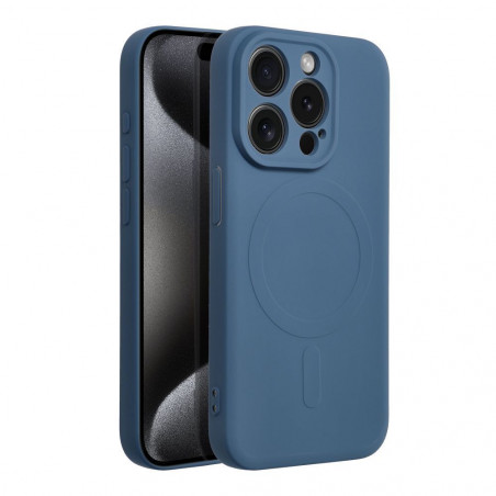 Apple iPhone 15 Pro Coque Silicone Mag Cover MagSAFE  Bleu