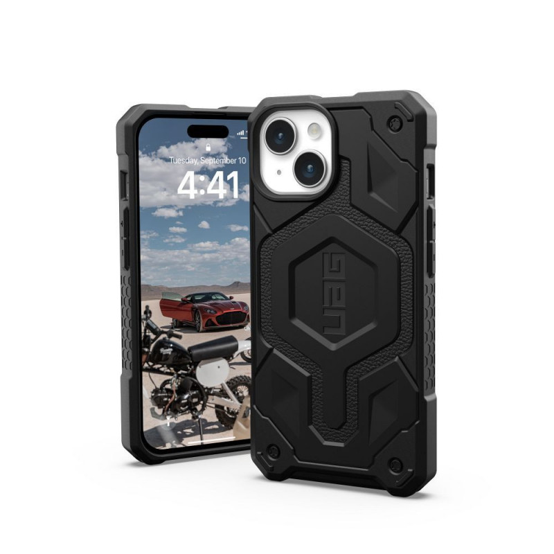 Apple iPhone 15 Coque Urban Armor Gear Monarch Pro MagSAFE  Noir kevlar
