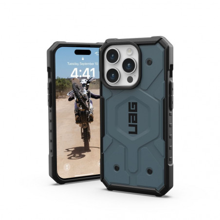 Apple iPhone 15 Pro Coque Urban Armor Gear Pathfinder Étui haut de gamme  MagSAFE  Bleu nuage