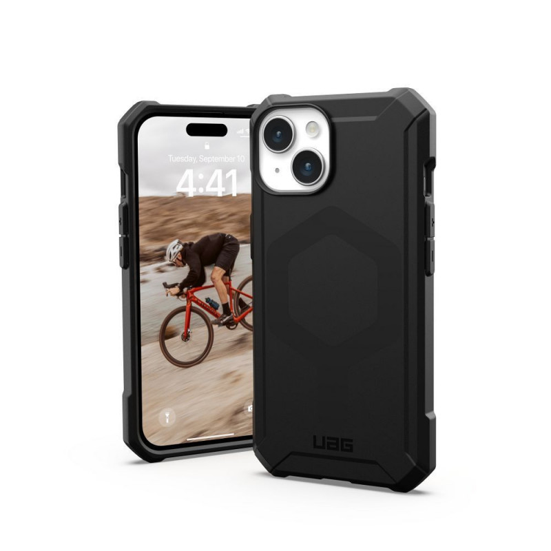 Apple iPhone 15 Coque Urban Armor Gear Essential Étui haut de gamme  MagSAFE  Noir