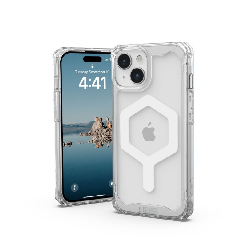 Apple iPhone 15 Coque Urban Armor Gear Plyo Étui haut de gamme  MagSAFE  Blanc glacé