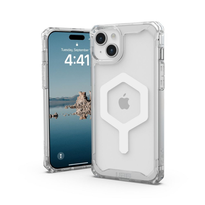 Apple iPhone 15 Plus Coque Urban Armor Gear Plyo Étui haut de gamme  MagSAFE  Blanc glacé