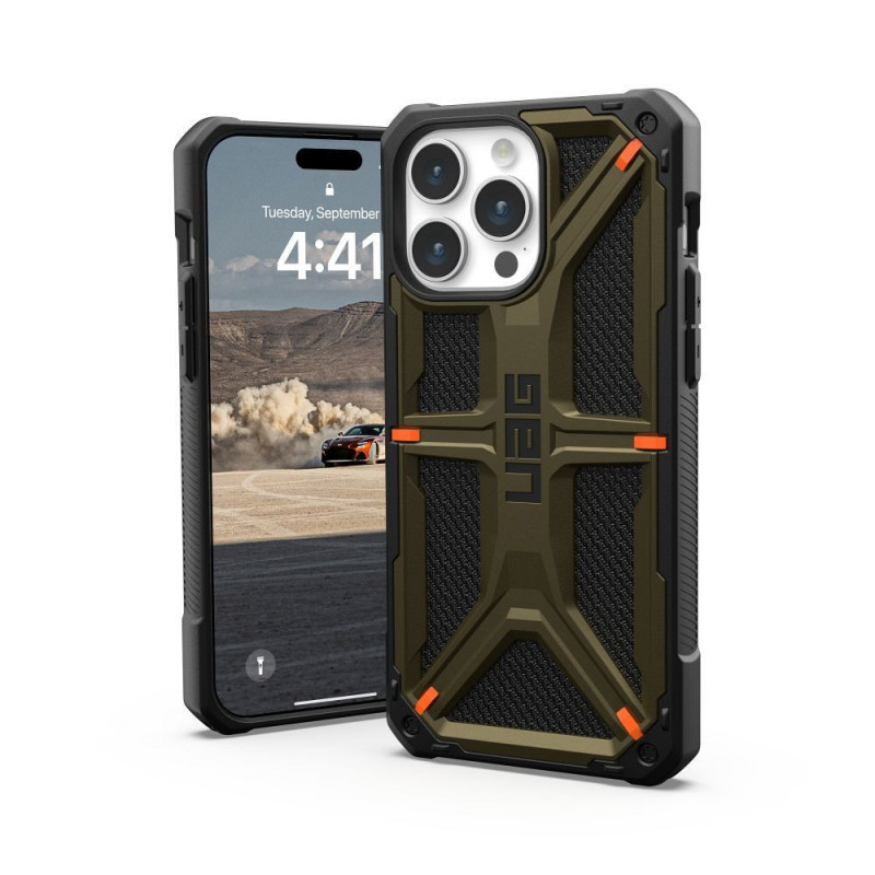 Apple iPhone 15 Pro Max Coque Urban Armor Gear Monarch Étui haut de gamme  MagSAFE  Vert
