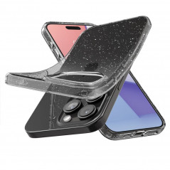 Apple iPhone 15 Pro Coque Spigen Liquid Crystal Clair comme du cristal  Cristal scintillant