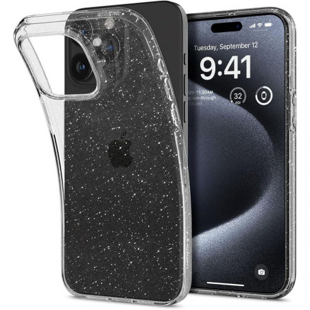 Apple iPhone 15 Pro Coque Spigen Liquid Crystal Clair comme du cristal  Cristal scintillant