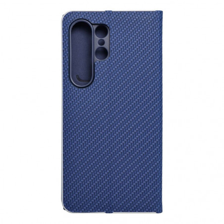 Samsung Galaxy S24 ULTRA Portefeuilles LUNA Book Carbon Fibre de carbone, Élégant  Bleu