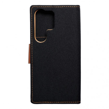 Samsung Galaxy S24 ULTRA Portefeuilles Canvas Book Noir