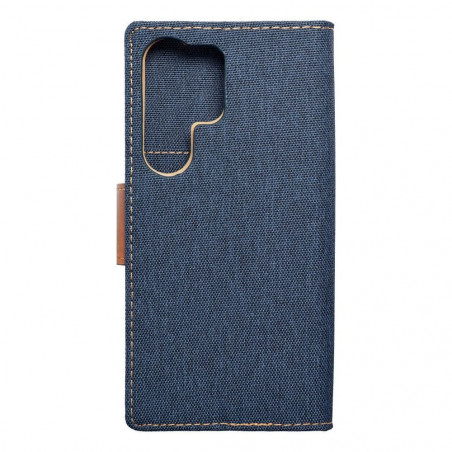 Samsung Galaxy S24 ULTRA Portefeuilles Canvas Book Bleu marine